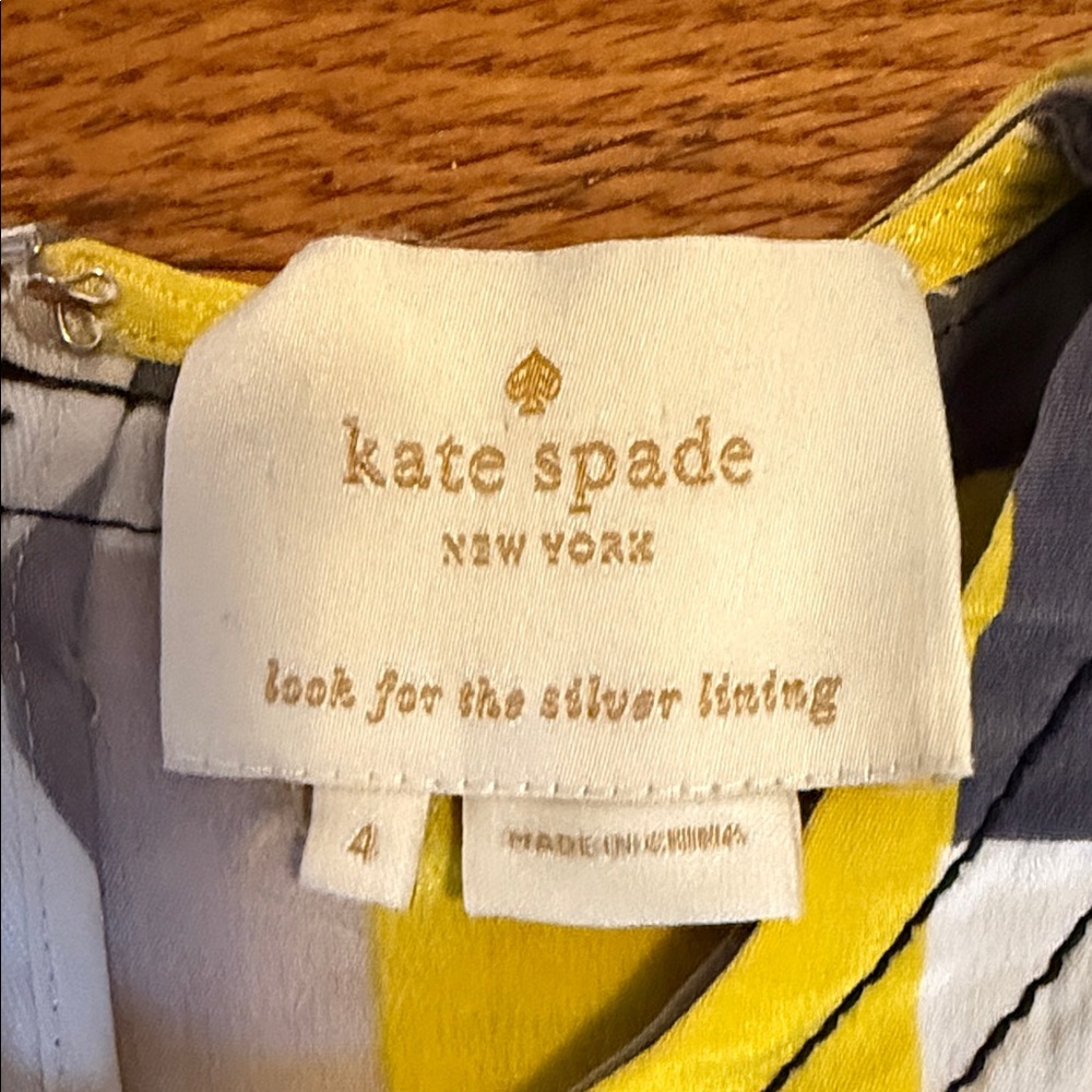 Kate Spade Geometric Yellow and Gray Mini Dress - Picture 2 of 3